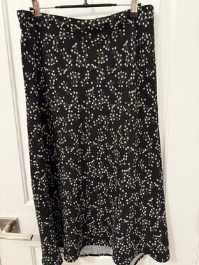 Rachel Zoe Black Floral Midi Skirt - Elegant Women's A-Line